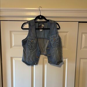 True Religion Light Wash Denim Vest